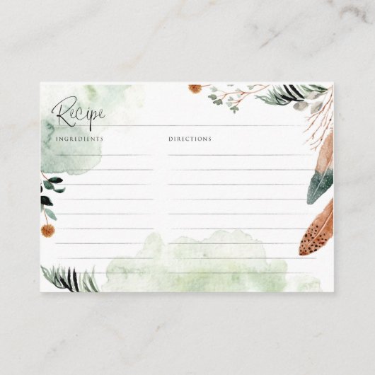 Boho Recipe Card voor Vrijgezellenfeest Informatiekaartje (Achterkant)