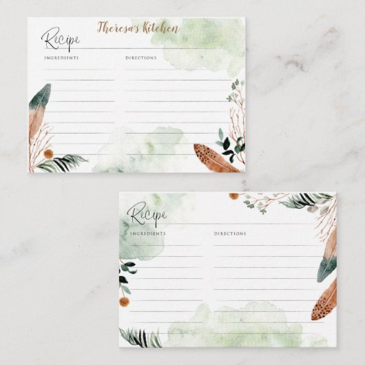 Boho Recipe Card voor Vrijgezellenfeest Informatiekaartje (Voorkant / Achterkant)