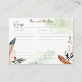 Boho Recipe Card voor Vrijgezellenfeest Informatiekaartje