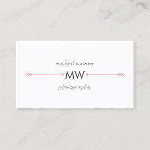 Boho Red Arrows Monogram Logo Visitekaartje