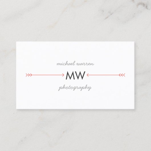 Boho Red Arrows Monogram Logo Visitekaartje (Voorkant)