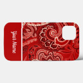 Boho Red Bandanna Hoesje-Mate iPhone Case aanpasse (Achterkant (horizontaal))