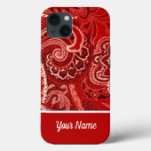 Boho Red Bandanna Hoesje-Mate iPhone Case aanpasse (Achterkant)
