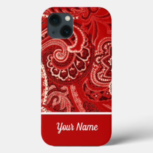 Boho Red Bandanna Hoesje-Mate iPhone Case aanpasse