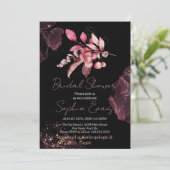 Boho Red Berries en Greenery Black Vrijgezellenfee Kaart (Staand voorkant)