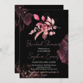 Boho Red Berries en Greenery Black Vrijgezellenfee Kaart (Voorkant / Achterkant)