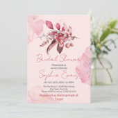 Boho Red Berries en Greenery Pink Vrijgezellenfees Kaart (Staand voorkant)