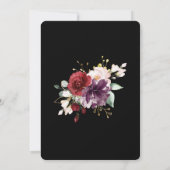 Boho Red Blush en Paarse Bloemen 60e Verjaardag Kaart (Achterkant)