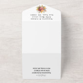 Boho Red Burgundy Floral Script Wedding Elegant All In One Uitnodiging (Buitenkant)