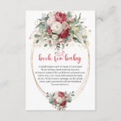 Boho Red Burgundy Greenery Book Request Card Informatiekaartje (Voorkant)