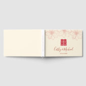 Boho red en beige floral Chinese bruiloft Gastenboek (Volledig)