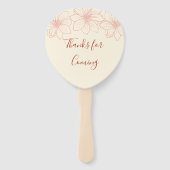 Boho red en beige floral Chinese bruiloft Handwaaier (Achterkant)