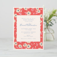 Boho Red en Blue Floral Baby shower