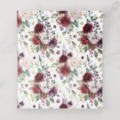 Boho Red en Paarse Waterverf Flowers Wedding Plaatskaartje (Binnenkant ongevouwen)