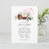 Boho Red en White Baby of Vrijgezellenfeest per po Kaart (Staand voorkant)