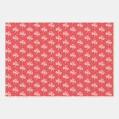 Boho Red Floral Waterverf Inpakpapier Vel (Voorkant 3)