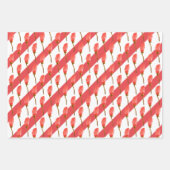 Boho Red Floral Waterverf Inpakpapier Vel (Voorkant)