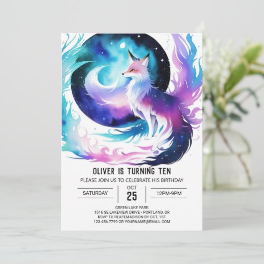 Boho Red Fox Avontuur Verjaardag Kaart (Staand voorkant)