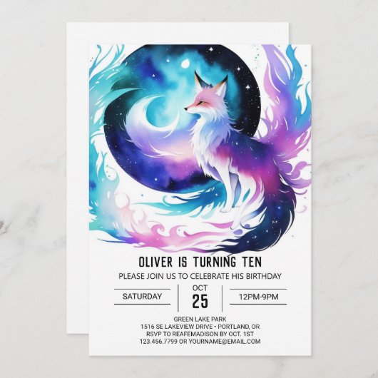 Boho Red Fox Avontuur Verjaardag Kaart (Voorkant / Achterkant)