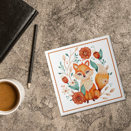 Boho Red Fox met bloemen en bladeren Tegeltje