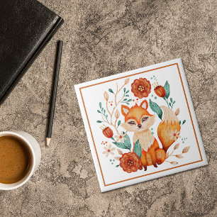 Boho Red Fox met bloemen en bladeren Tegeltje