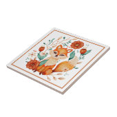Boho Red Fox met bloemen en bladeren Tegeltje (Zijkant)