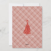 Boho Red Glitter & Plaid Ovaal Foto Kerstmis Feestdagenkaart (Achterkant)