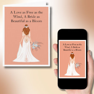 Boho Red Hair Bride Vrijgezellenfeest Gefeliciteer Kaart