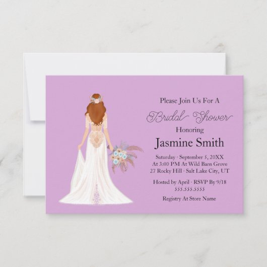 Boho Red Hair Vrijgezellenfeest Kaart (Voorkant)