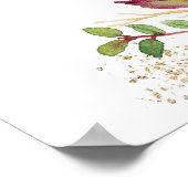 Boho red marsala floral vrijgezellenfeest poster (Hoek)