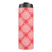 Boho Red Medallion Thermische Tumbler Thermosbeker (Voorkant)