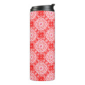 Boho Red Medallion Thermische Tumbler Thermosbeker (Gedraaid links)