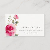 Boho Red Pink Rose Bloemen Trouwwebsite Informatiekaartje (Voorkant)