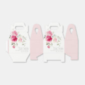 Boho Red Pink Rose Bloemen Waterverf Wedding Bedankdoosjes (Uitgevouwen)