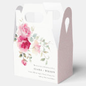 Boho Red Pink Rose Bloemen Waterverf Wedding Bedankdoosjes (Geopend)