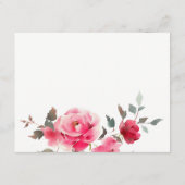 Boho Red Pink Rose Bloemen Wedding Details Informatiekaartje (Achterkant)