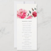 Boho Red Pink Rose Bloemen Wedding Programma (Achterkant)