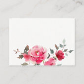 Boho Red Pink Rose Bloemen Wedding Wishing Well Informatiekaartje (Achterkant)