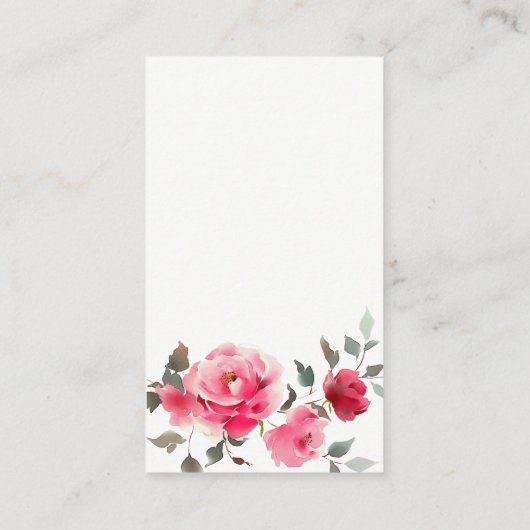 Boho Red Pink Rose Flora Display Baby shower Informatiekaartje (Achterkant)