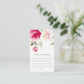 Boho Red Pink Rose Flora Display Baby shower Informatiekaartje (Staand voorkant)
