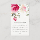 Boho Red Pink Rose Flora Display Baby shower Informatiekaartje (Voorkant)