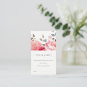 Boho Red Pink Rose Flora Luier Raffle Baby shower Informatiekaartje (Staand voorkant)