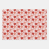 Boho Red Pink Valentijn Hearts Pattern Set 2 Inpakpapier Vel (Voorkant 3)