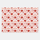 Boho Red Pink Valentijn Hearts Pattern Set 2 Inpakpapier Vel (Voorkant 2)