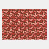 Boho Red Pink Valentijn Hearts Pattern Set 2 Inpakpapier Vel (Voorkant)