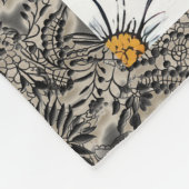 Boho Red Roses Daisies Kant Vlinders Blauw Fleece Deken (Hoek)