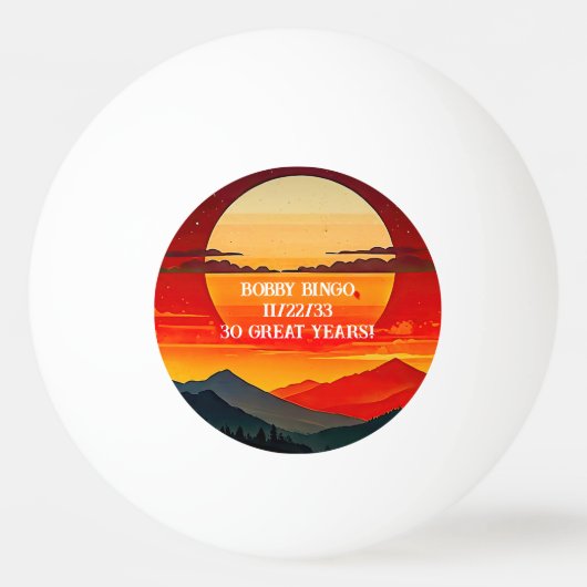 BOHO RED SUNSET Design Pingpongbal (Voorkant)