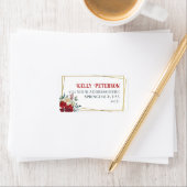 Boho Red Waterverf Floral Baby shower Etiket (Insitu)