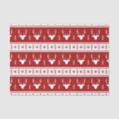 Boho Red White Reindeer Snowflake Kerstmis Tissuepapier (Voorkant)
