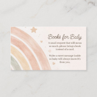 Boho Regenboeken voor Baby Minimale Baby Shower Informatiekaartje